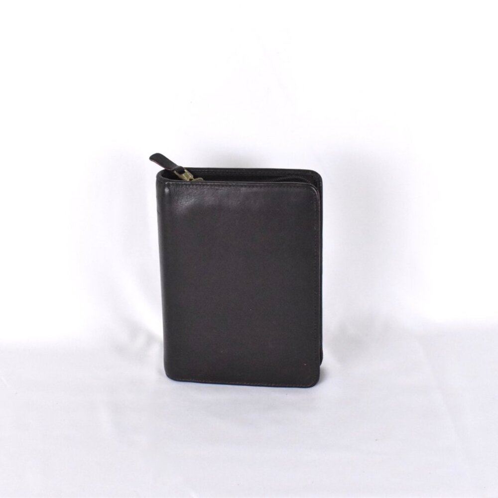 Franklin Covey Quest Dark Burgundy Leather Pocket Planner Zipper Binder USA Made